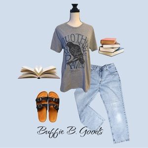 Hanes Nano Tee with Edgar Allan Poe print . Size-Medium